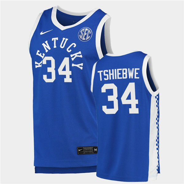 Men's Kentucky Wildcats #34 Oscar Tshiebwe Nike Royal Retro College Basketball Jersey