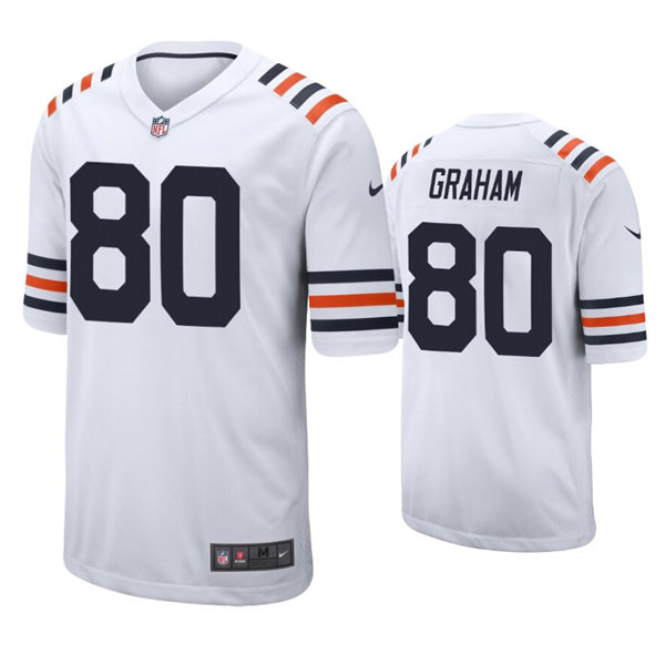 Mens Chicago Bears #80 Jimmy Graham Nike White Alternate 100th Season Classic Jersey