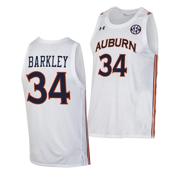 Mens's Auburn Tigers #34 Charles Barkley 2021-22 White College Basketball Alumni Jersey