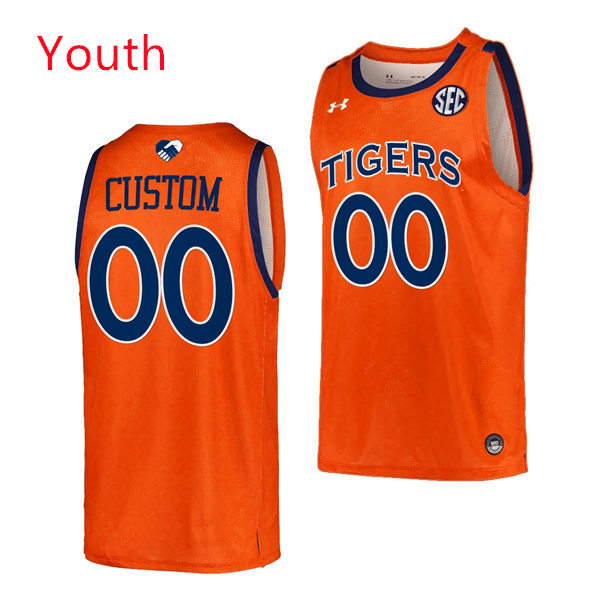 Youth Auburn Tigers Custom Under Armour Orange 2021-22 College Basketball Game Jersey