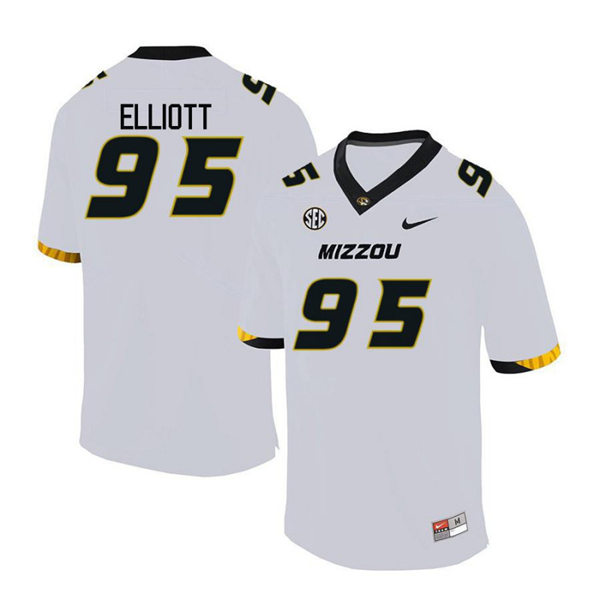 Men's Missouri Tigers #95 Jordan Elliott Nike White College Football Alumni Jersey