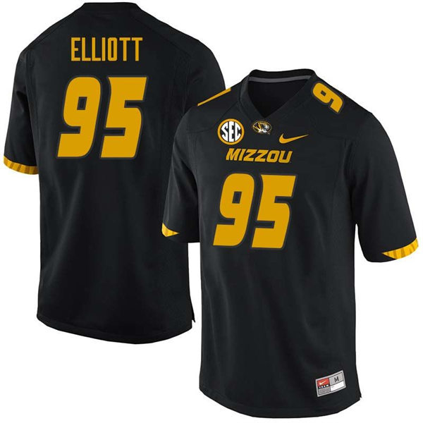 Men's Missouri Tigers #95 Jordan Elliott Nike Black College Football Game Jersey