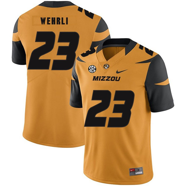 Men's Missouri Tigers #23 Roger Wehrli Nike Gold College Football Game Jersey