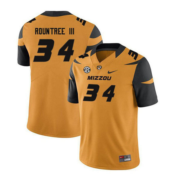 Men's Missouri Tigers #34 Larry Rountree III Nike Gold College Football Game Jersey