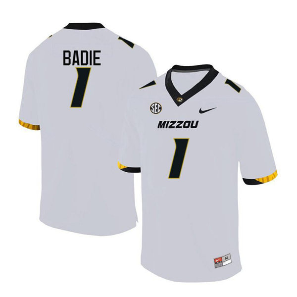 Men's Missouri Tigers #1 Tyler Badie Nike White College Football Alumni Jersey