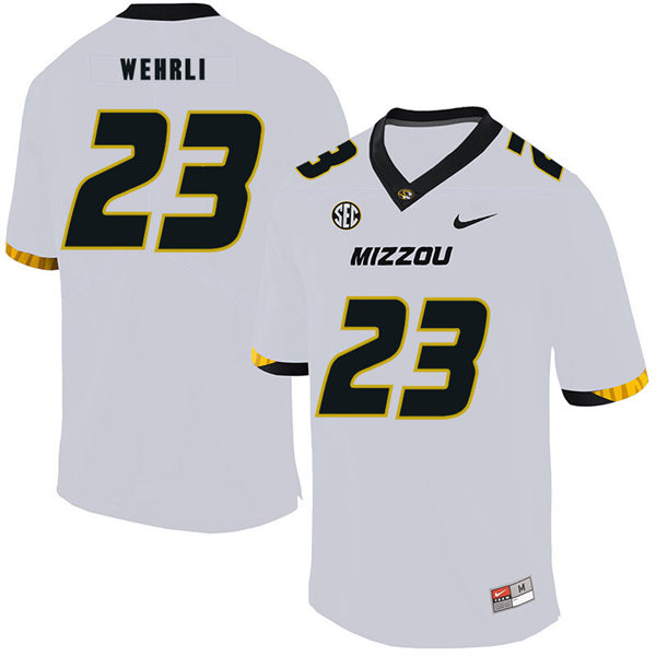 Men's Missouri Tigers #23 Roger Wehrli Nike White College Football Alumni Jersey