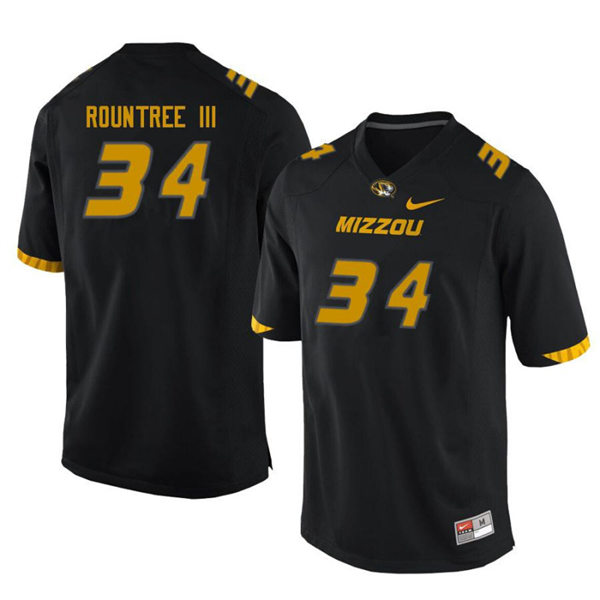 Men's Missouri Tigers #34 Larry Rountree III Nike Black College Football Game Jersey