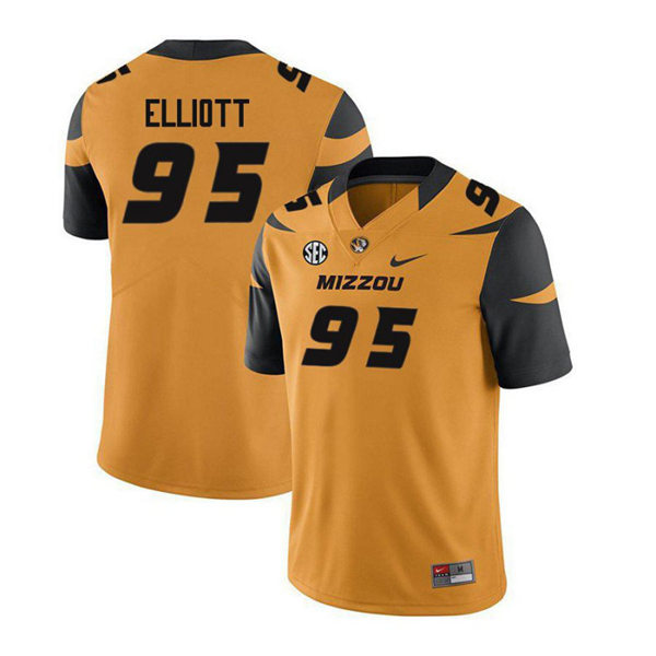 Men's Missouri Tigers #95 Jordan Elliott Nike Gold College Football Game Jersey