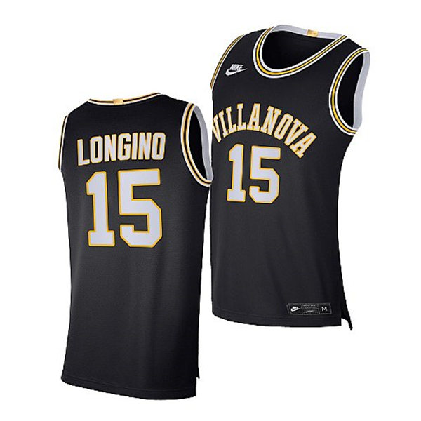 Mens Villanova Wildcats #15 Jordan Longino Stitched Nike Navy Retro Basketball Jersey