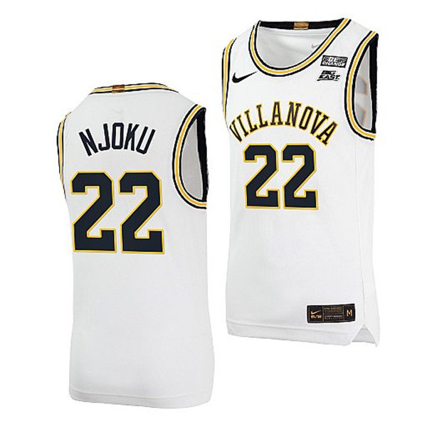 Mens Villanova Wildcats #22 Nnanna Njoku 2022 Nike White Retro Basketball Jersey