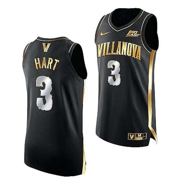 Mens Villanova Wildcats #3 Josh Hart Nike Black Golden Edition Basketball Jersey