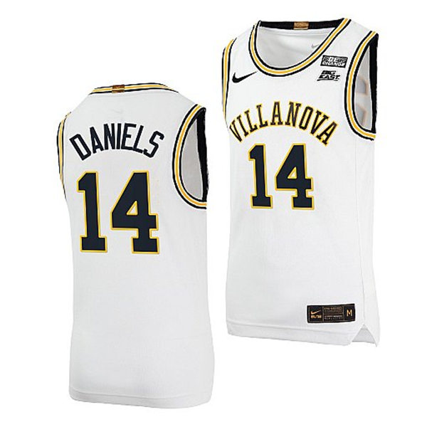 Mens Villanova Wildcats #14 Caleb Daniels 2022 Nike White Retro Basketball Jersey