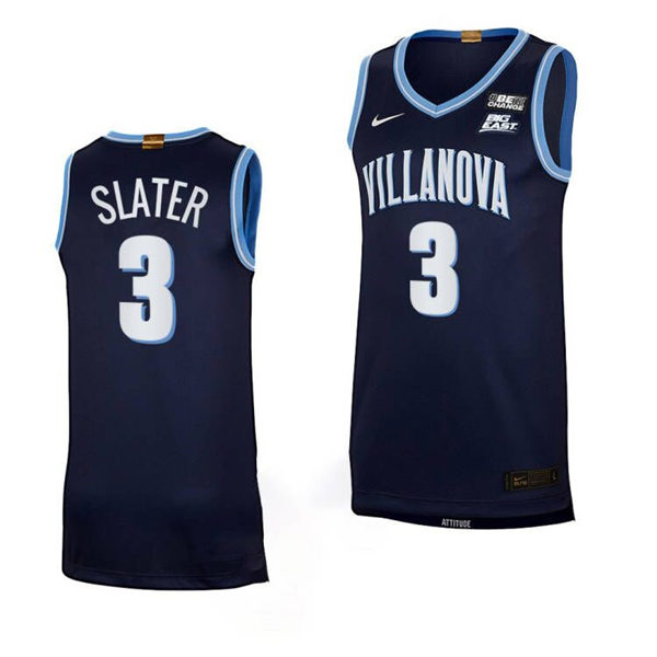 Mens Villanova Wildcats #3 Brandon Slater Nike 2021-22 Navy College Basketball Game Jersey