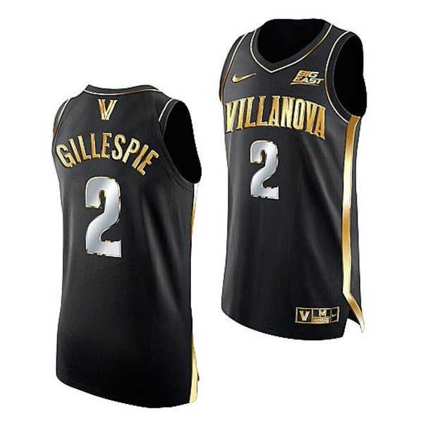 Mens Villanova Wildcats #2 Collin Gillespie Nike Black Golden Edition Basketball Jersey