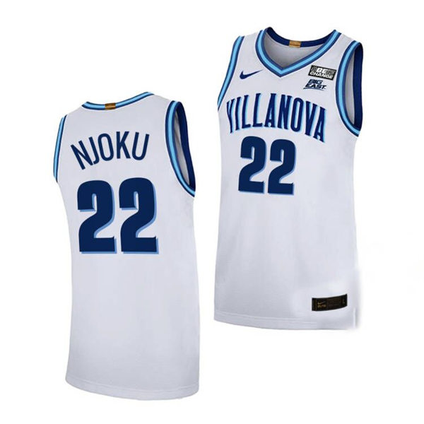 Mens Villanova Wildcats #22 Nnanna Njoku Nike 2021-22 White College Basketball Game Jersey
