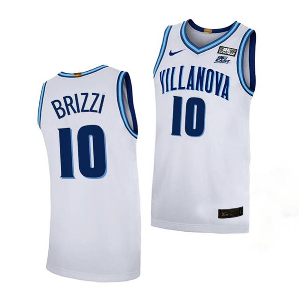 Mens Villanova Wildcats #10 Angelo Brizzi Nike 2021-22 White College Basketball Game Jersey