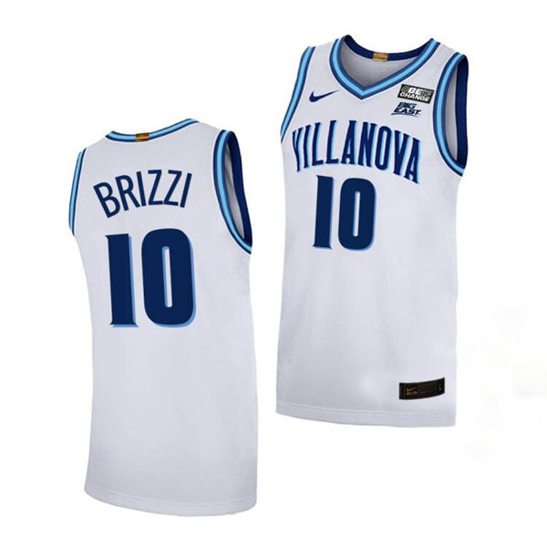Mens Villanova Wildcats #10 Angelo Brizzi Nike 2021-22 White College Basketball Game Jersey