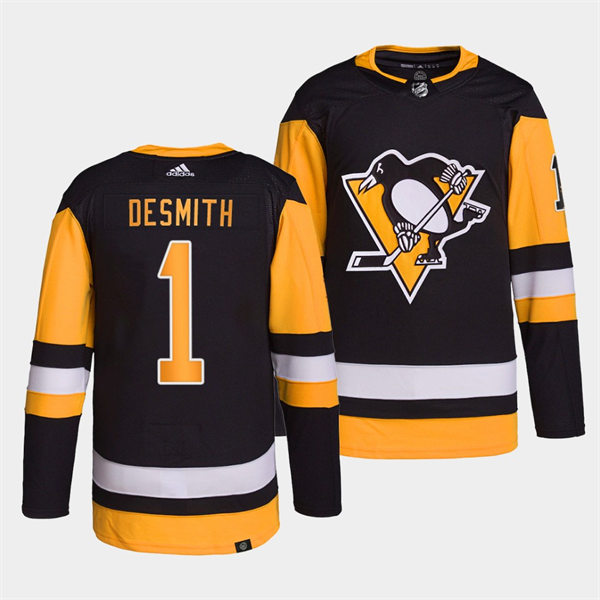Mens Pittsburgh Penguins #1 Casey DeSmith adidas Home Black Player Jersey