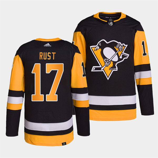 Mens Pittsburgh Penguins #17 Bryan Rust adidas Home Black Player Jersey