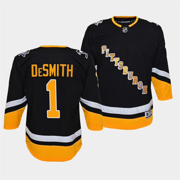 Youth Pittsburgh Penguins #1 Casey DeSmith Alternate Black Premier Player Jersey