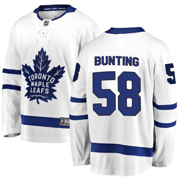 Men's Toronto Maple Leafs #58 Michael Bunting adidas Away White Player Jersey