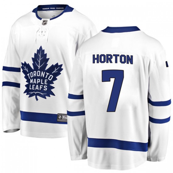 Mens Toronto Maple Leafs Retired Player #7 Tim Horton adidas Away White Player Jersey