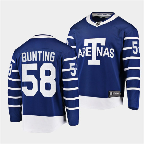 Men's Toronto Maple Leafs #58 Michael Bunting adidas Blue Third Player Jersey