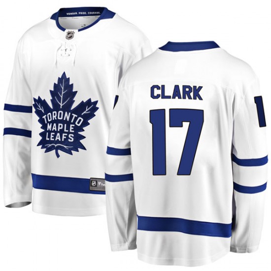 Mens Toronto Maple Leafs Retired Player #17 Wendel Clark adidas Away White Player Jersey