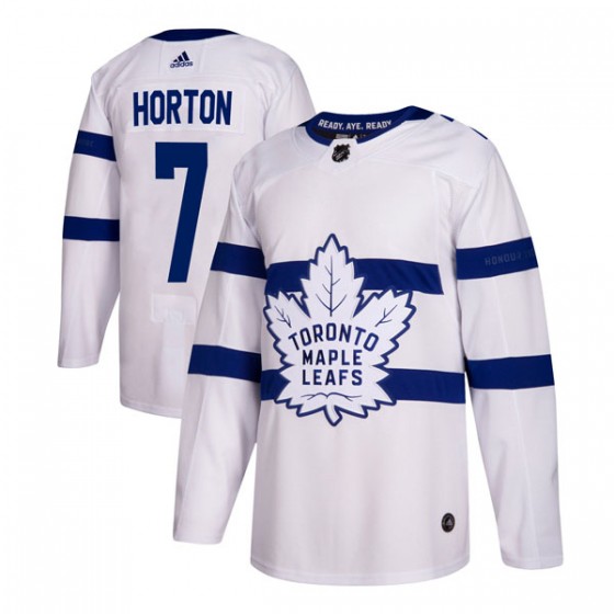 Mens Toronto Maple Leafs Retired Player #7 Tim Horton adidas White 2018 NHL Stadium Series Player Jersey