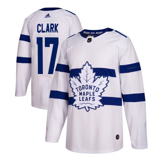 Mens Toronto Maple Leafs Retired Player #17 Wendel Clark adidas White 2018 NHL Stadium Series Player Jersey
