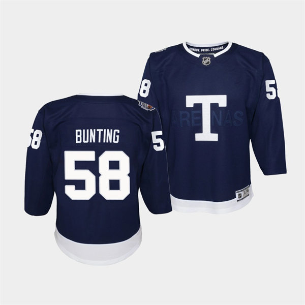 Youth Toronto Maple Leafs #58 Michael Bunting 2022 Navy Team Classic Jersey