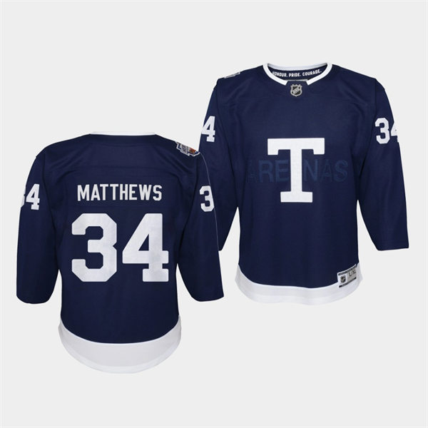 Youth Toronto Maple Leafs #34 Auston Matthews 2022 Navy Team Classic Jersey