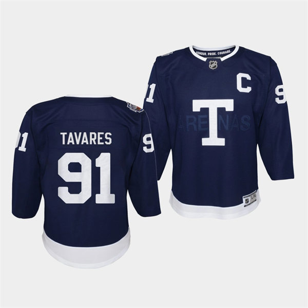 Youth Toronto Maple Leafs #91 John Tavares 2022 Navy Team Classic Jersey