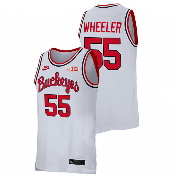 Mens Ohio State Buckeyes #55 Jamari Wheeler Nike White Turning Back The Clocks 1980'S RETRO Basketball Jersey