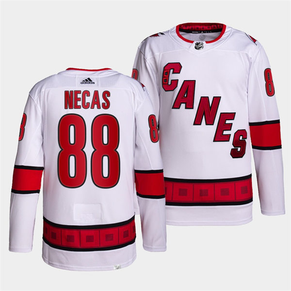 Men's Carolina Hurricanes #88 Martin Necas Adidas White Away Premier Player Jersey