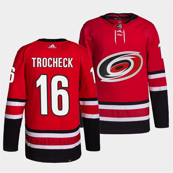 Men's Carolina Hurricanes #16 Vincent Trocheck Adidas Home Red  Player Jersey