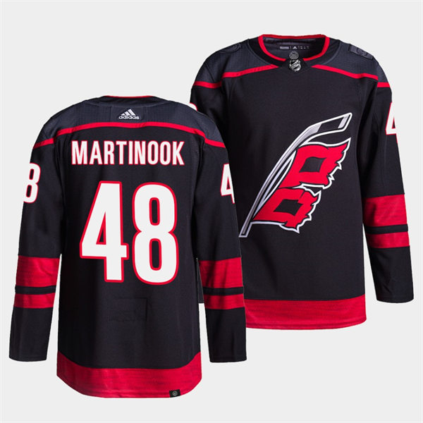 Men's Carolina Hurricanes #48 Jordan Martinook Adidas Black Alternate Player Jersey
