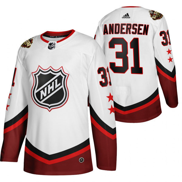 Mens Carolina Hurricanes #31 Frederik Andersen White 2022 NHL All-Star Game Eastern Conference Jersey