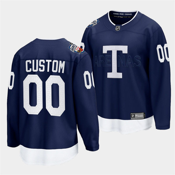 Men's Toronto Maple Leafs Custom Adidas 2022 Heritage Classic Navy Jersey