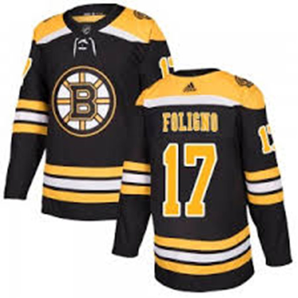 Mens Boston Bruins #17 Nick Foligno adidas Home Black Player Jersey