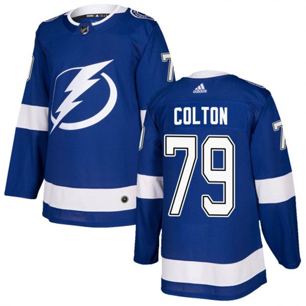Mens Tampa Bay Lightning #79 Ross Colton adidas Home Blue Jersey
