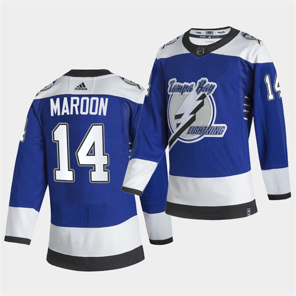 Mens Tampa Bay Lightning 14 Patrick Maroon Blue Adidas 2021 NHL