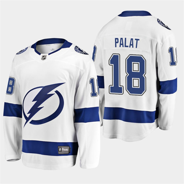 Men's Tampa Bay Lightning #18 Ondrej Palat adidas White Away Jersey