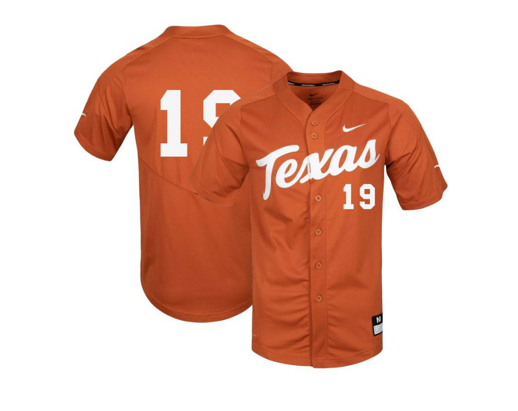 Men's Texas Longhorns #19 Mitchell Daly Nike Orange College Baseball Game Jersey