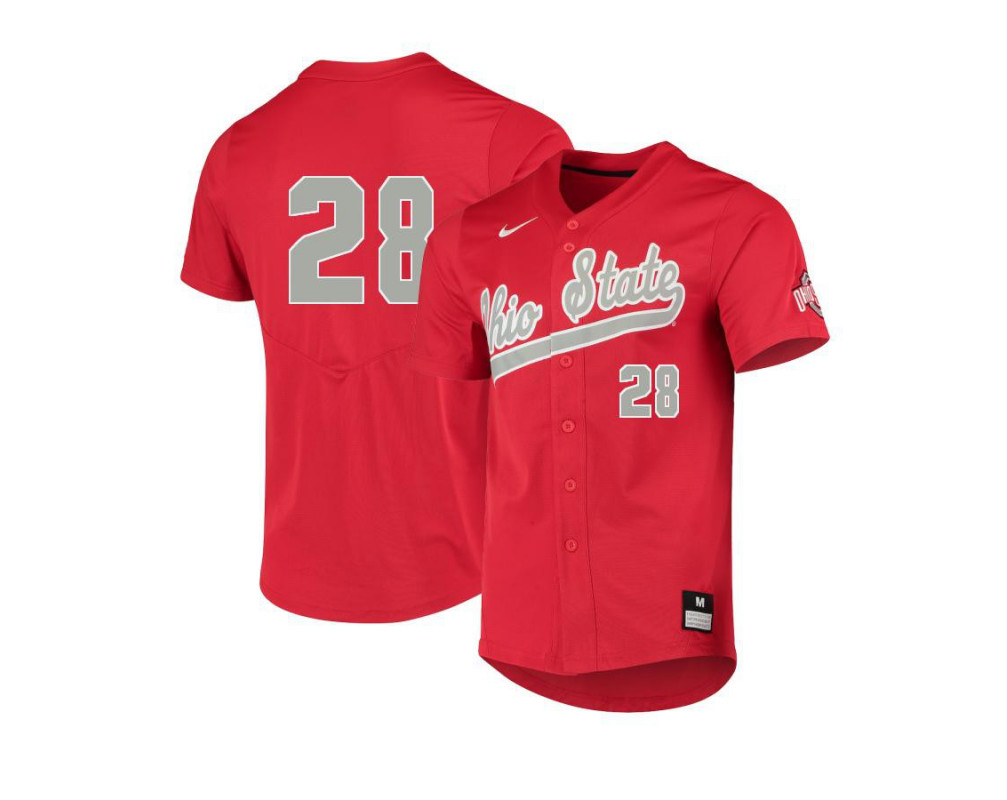 Men's Ohio State Buckeyes #28 Marcus Ernst Nike Scarlet College Baseball Game Jersey