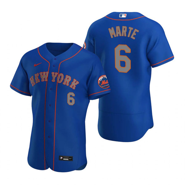 Men's New York Mets #6 Starling Marte Nike Royal Grey Alternate FlexBase Jersey