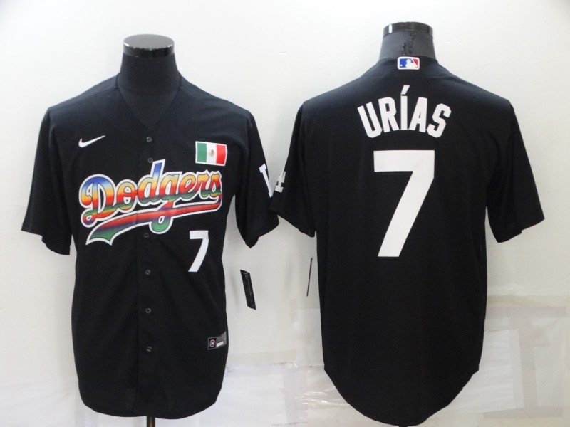 Mens Los Angeles Dodgers #7 Julio Urias Nike Black Holographic Edition Jersey