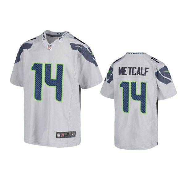 Youth Seattle Seahawks #14 DK Metcalf Nike White Vapor Limited Jersey 
