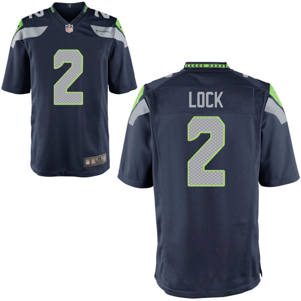 Youth Seattle Seahawks #2 Drew Lock Nike Navy Team Color Limited Jersey
