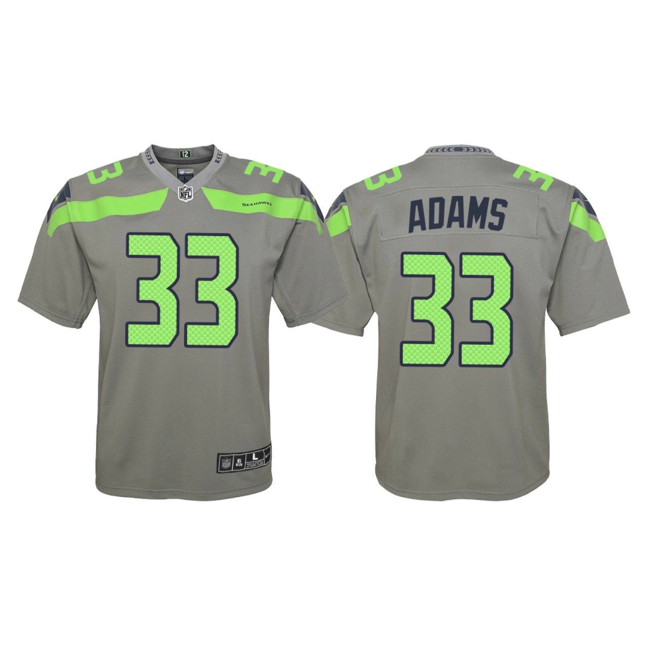 Youth Seattle Seahawks #33 Jamal Adams  Nike Grey Inverted Legend Jersey